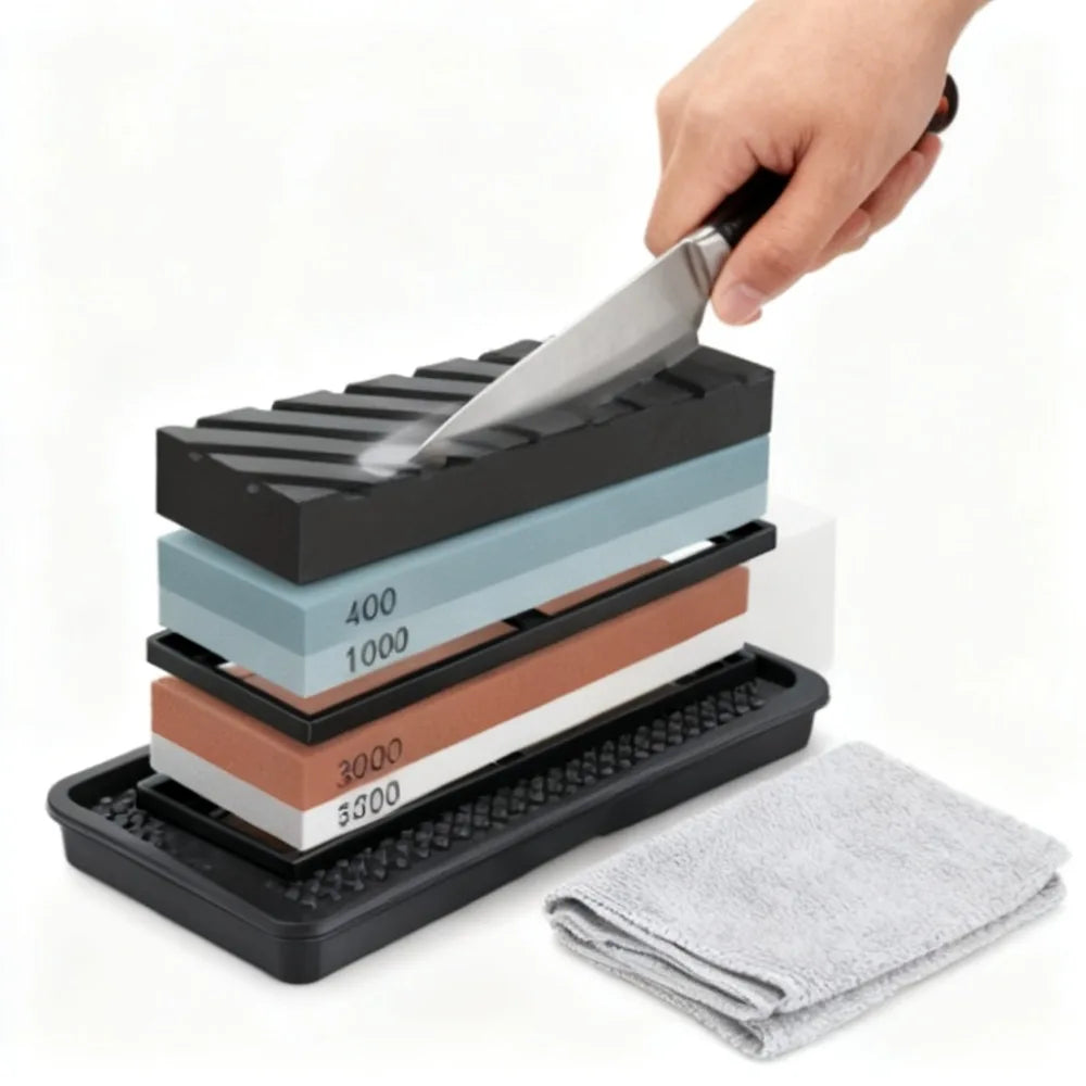 Professional Whetstone Set 400/1000 3000/8000 Grit Dual Sided Knife Sharpening Stone Kit for Kitchen Chef Knives Best 2026