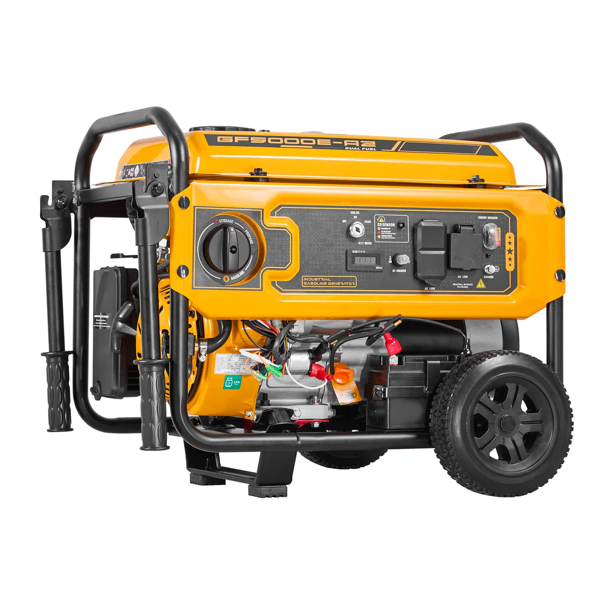 SucceBuy Portable Generator 4650W Peak Watt & 4130W Peak Watt Dual Fuel Generator Home Generators with Electric Start CO Sensor