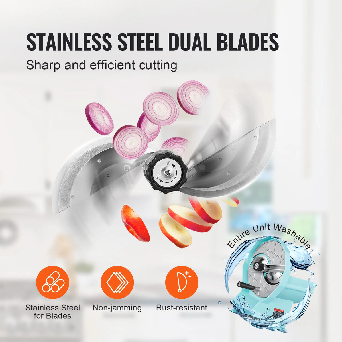 SucceBuy Manual Vegetable Fruit Slicer 0-0.5"/0-12mm Adjustable Commercial Slicer Machine Stainless Steel Blade Food Cutter