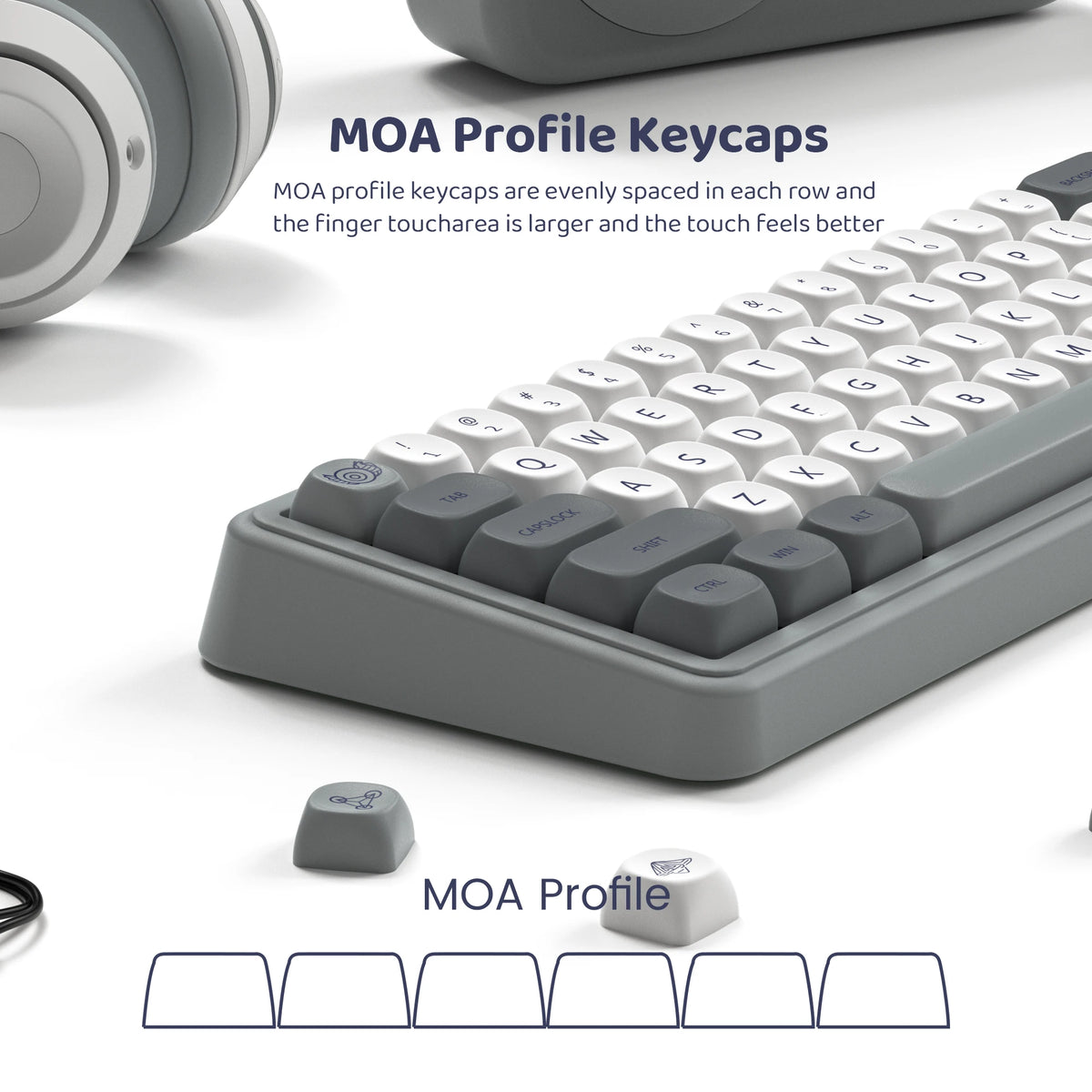 130 Keys Retro Grey PBT Keycaps MOA Profile PBT Dye Sub DIY Key Cap for 61/87/104 Cherry MX Switch Gaming Mechanical Keyboard