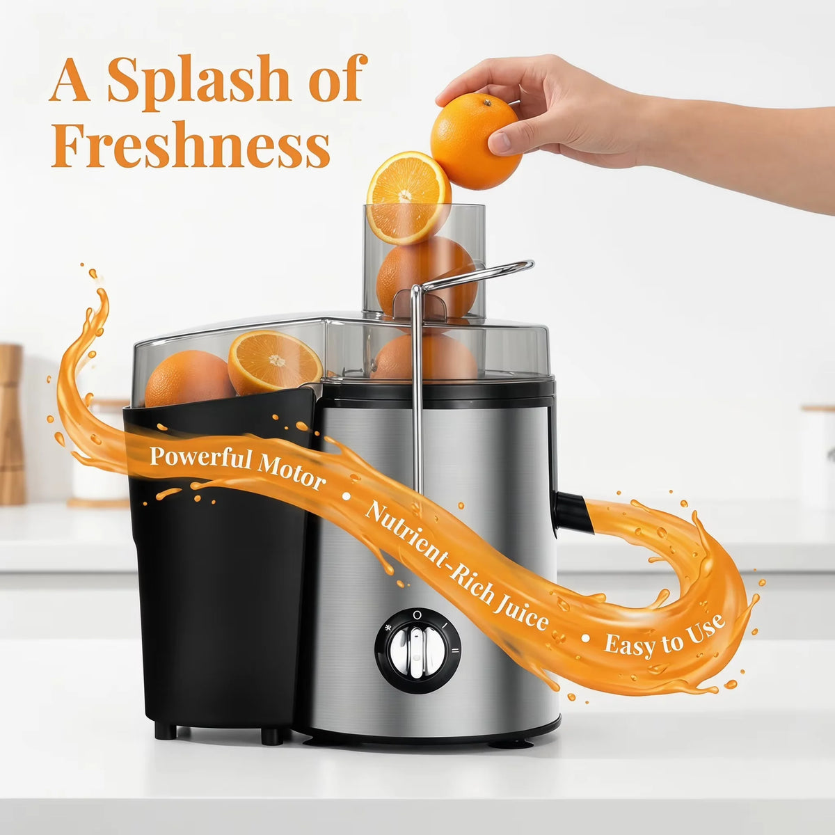 Bestselling Stainless Steel Juicer! 800W High Power, Residue-Free Fresh Juice, Healthy Drinks Made Effortlessly
