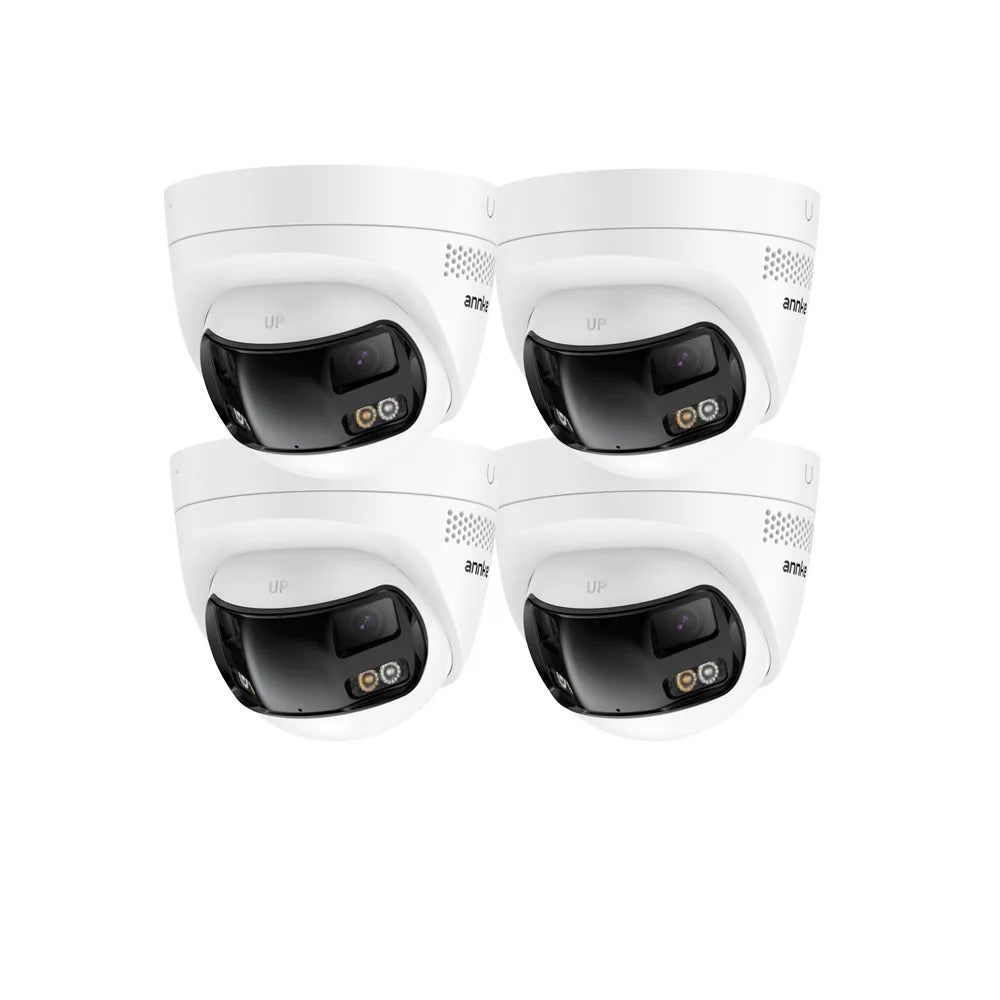 ANNKE 4K 8MP POE Surveillance Camera Dual Lens Outdoor POE Camera 1/2/4PCS Color Night Vision CCTV Video Security Camera For NVR