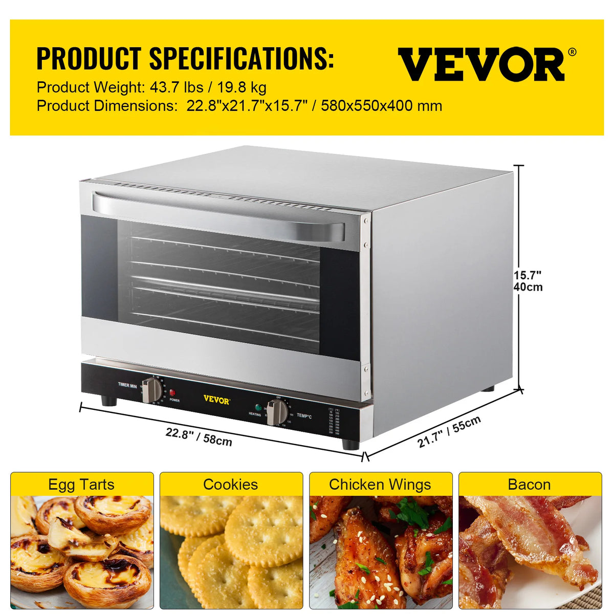 SucceBuy 21L47L66L Electric Oven Commercial Multifunction Countertop 3/4-Layer Baking Machine Home Toaster Pizza Convection Oven