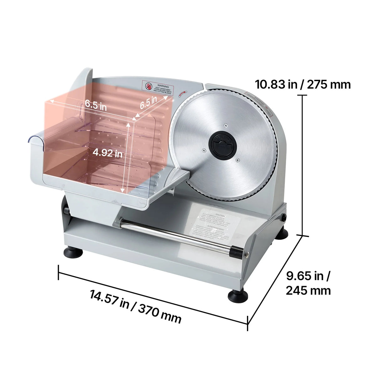 SucceBuy Meat Slicer 7.5" 200W Electric Deli Slicer with SUS420 Blade & 0-0.6" Adjustable Thickness for Frozen Meat Ham Baguett
