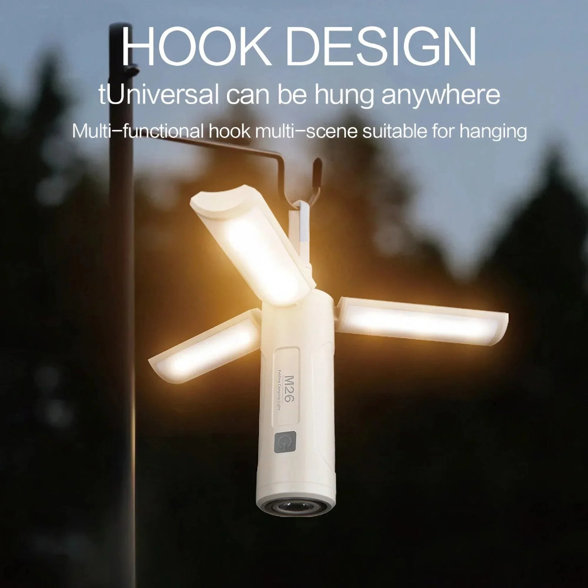 USB Rechargeable LED Folding Flashlight with Magnetic Base and Phone Charging Function, Portable 2-in-1 Camping Work Light for Hiking, Repair, Emergency Use, Travel, Garage, Vehicle Maintenance and Outdoor Activities, Compact
