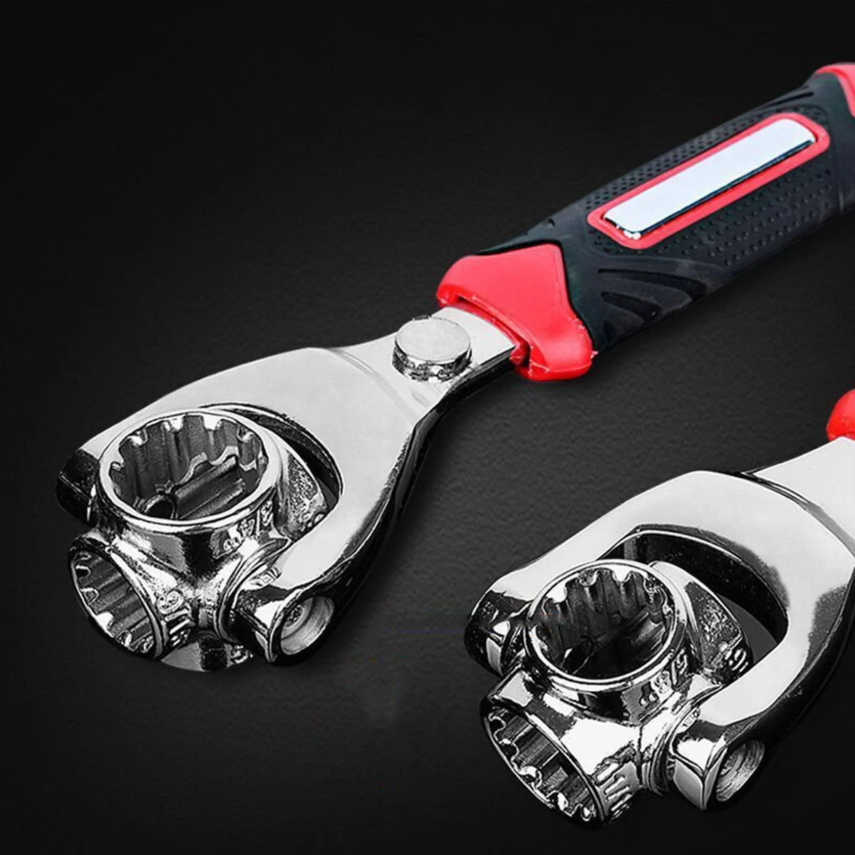 52-in-1 Multi-Functional Socket Wrench Set 360 Degree Rotating Dog Bone Design Universal Spline Wrench 8-19mm Heavy Duty Professional Hand Tool for Car Auto Repair Bicycle Motorcycle Maintenance Garage Workshop