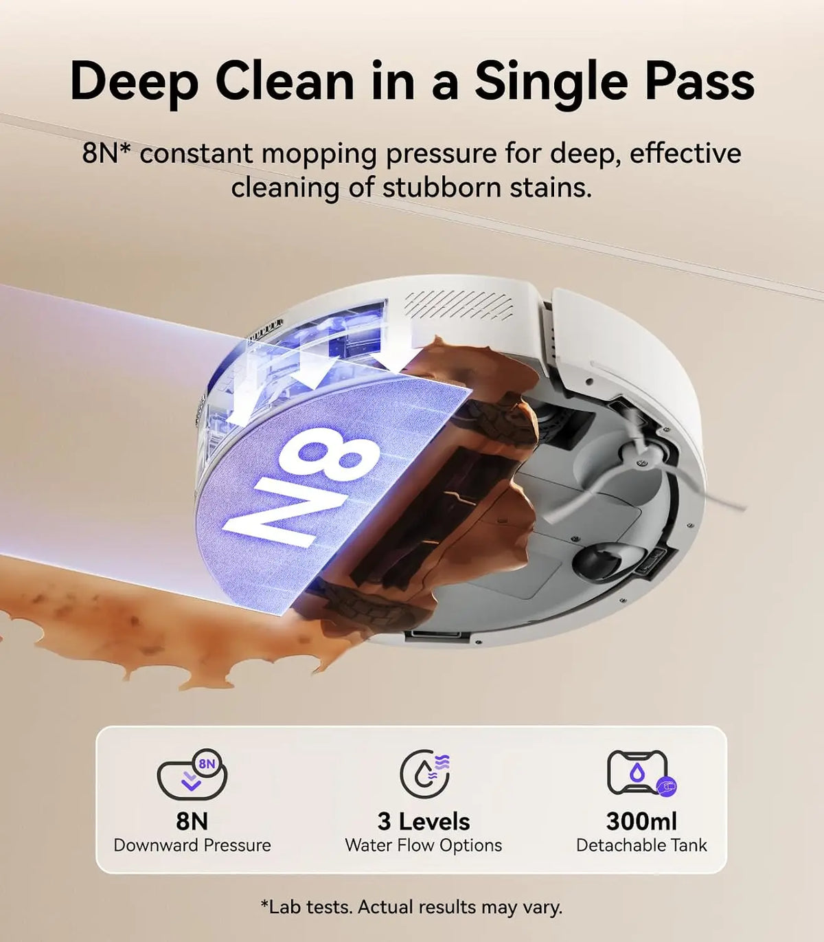 Self-Emptying Robot Vacuum and Mop Combo with 8000Pa Suction Power