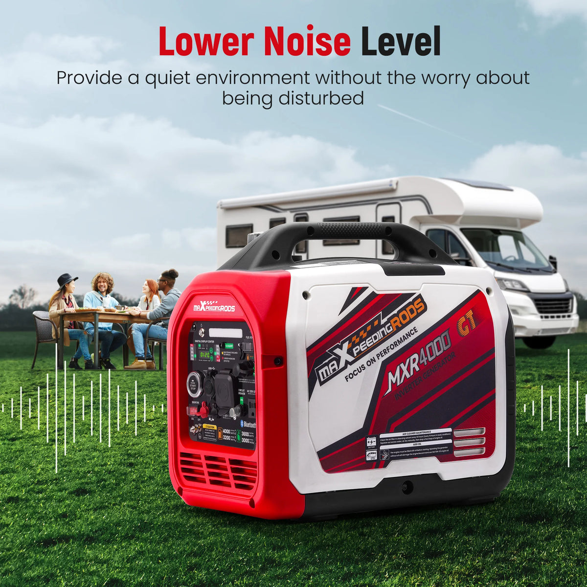 4KW Portable Dual Fuel Generator Inverter LPG/Gas E-Start 58dB Portable Power Generator