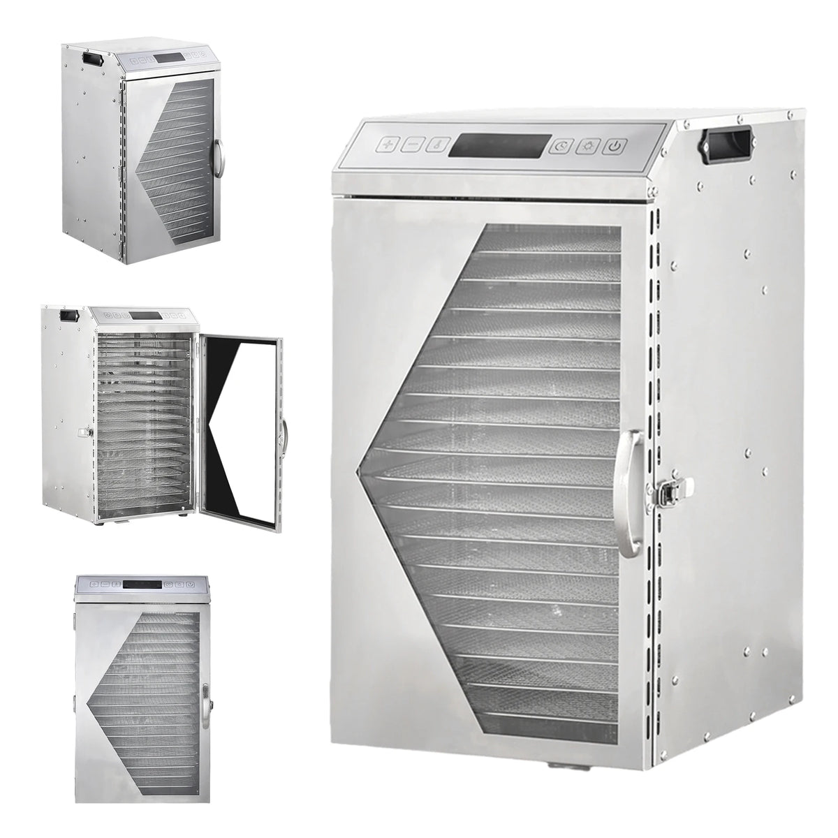 800W Commercial Food Dehydrator with 18 Trays, Stainless Steel Electric Fruit Dryer Machine with Touch Panel & Dual-Fan Even Drying, 194°F Max Temp 24H Timer for Jerky Meat Vegetables Herbs and Dog Treats