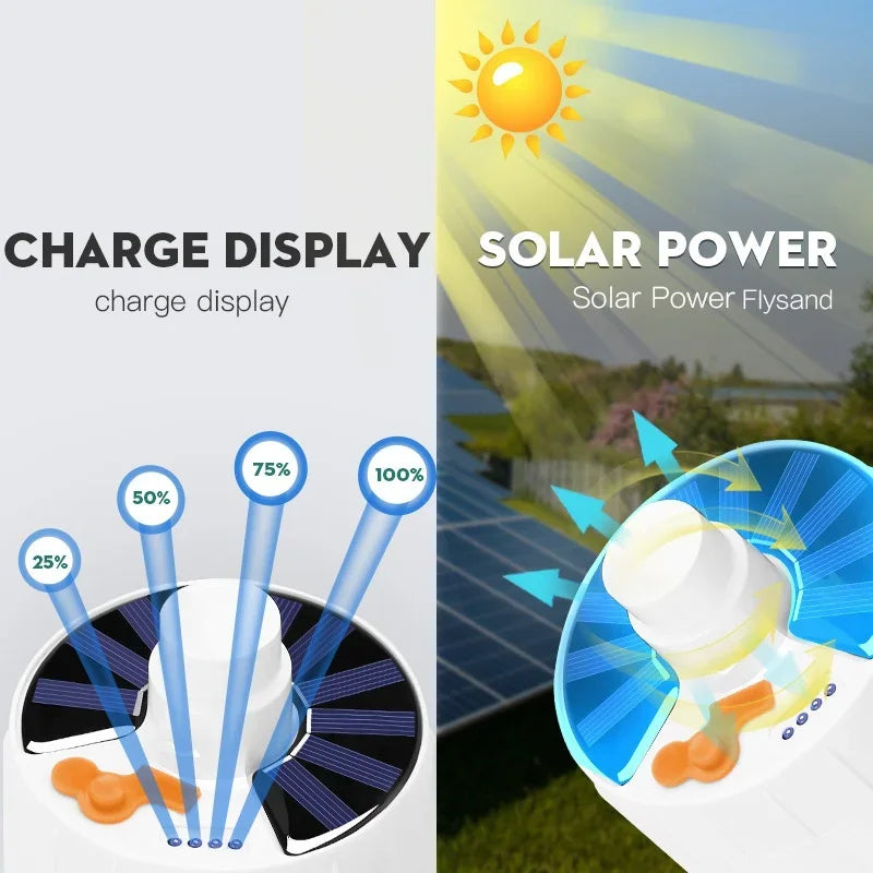 Solar Light USB LED Outdoor Waterproof Rechargeable Solar Powered Portable Emergency Light Bright Camping Lamp for Fishing Garden Hiking Outdoor Activities Compact Easy to Carry Daylight Lighting Cordless Portable Illuminatio
