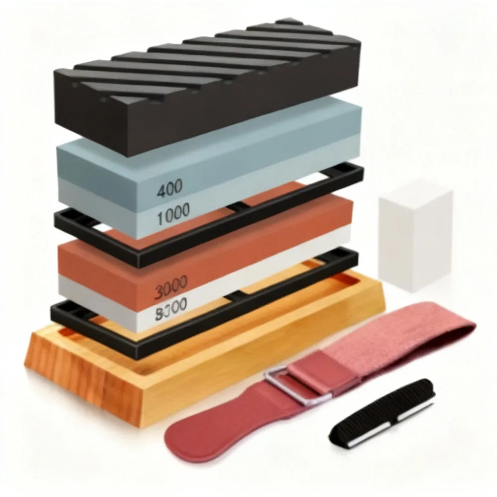Professional Whetstone Set 400/1000 3000/8000 Grit Dual Sided Knife Sharpening Stone Kit for Kitchen Chef Knives Best 2026