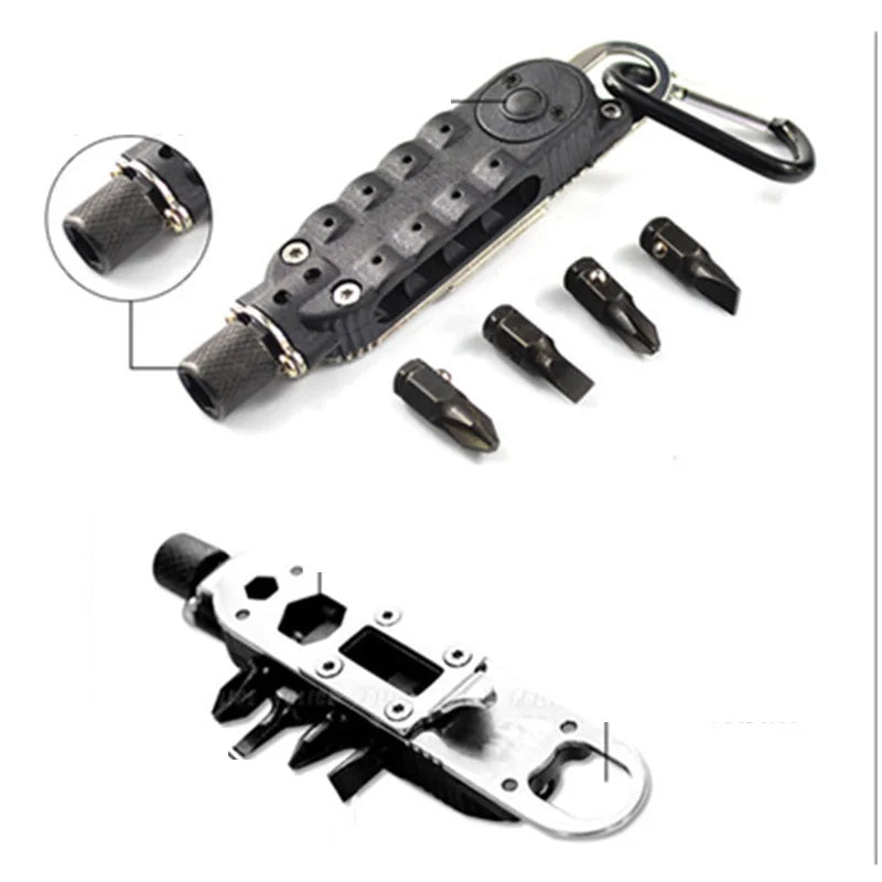 Mini Portable Multifunctional Screwdriver Stainless Steel Pocket Keychain Tools Outdoor Camping travel EDC Survival Equipment