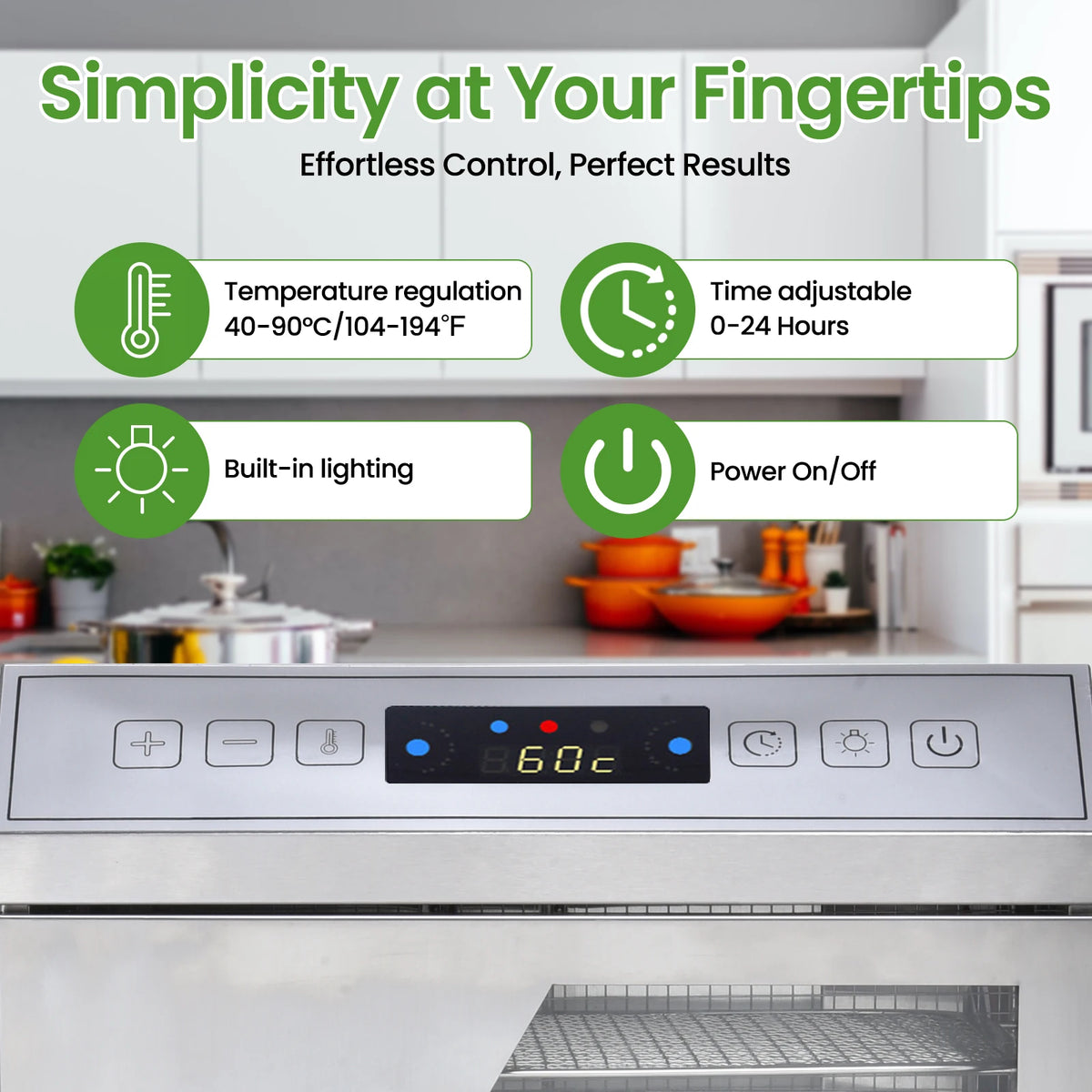800W Commercial Food Dehydrator with 18 Trays, Stainless Steel Electric Fruit Dryer Machine with Touch Panel & Dual-Fan Even Drying, 194°F Max Temp 24H Timer for Jerky Meat Vegetables Herbs and Dog Treats