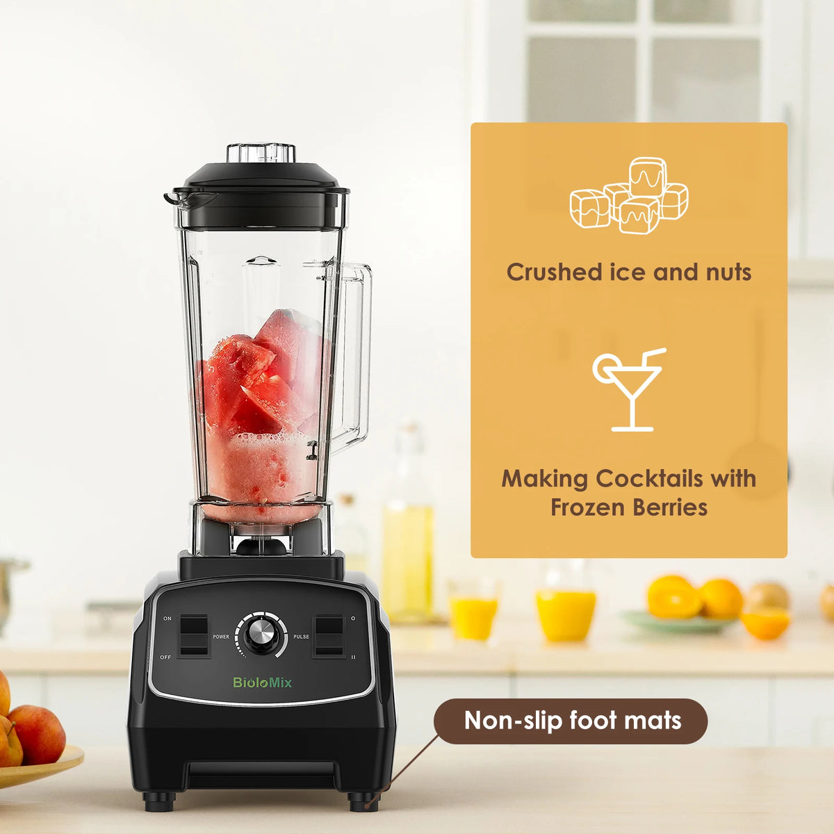 BPA Free 3HP 2200W Heavy Duty Grade Blender Mixer Juicer High Power Food Processor Ice Smoothie Bar Fruit Blender