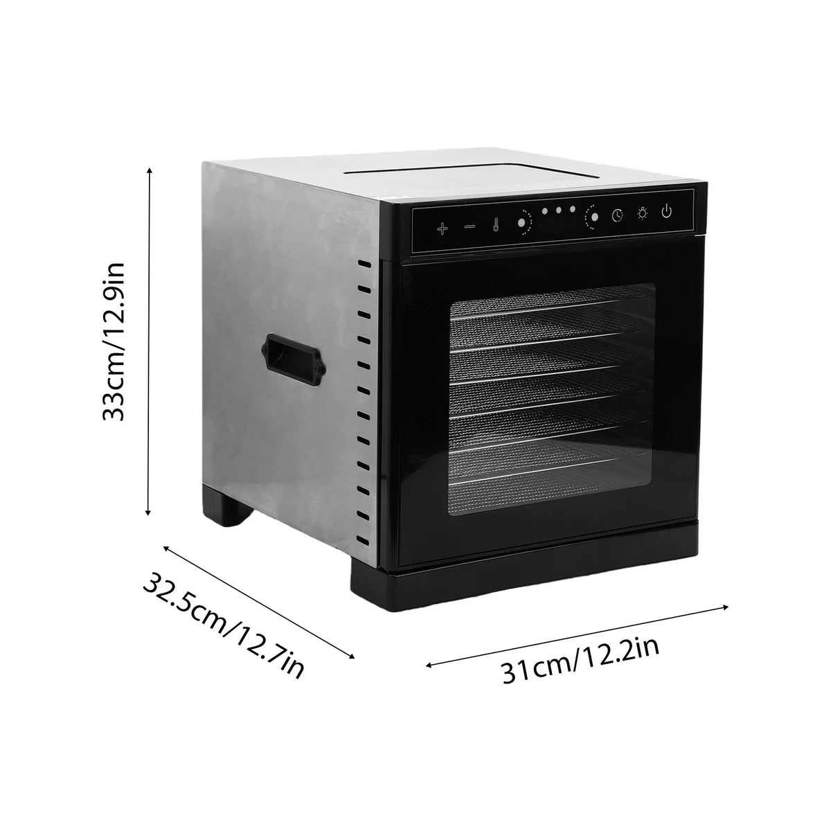 Home Use Food Dehydrator Machine 220V 400W Stainless Steel 8 Stainless Trays Capacity Touch Control LED Display 24H Timer Dryer