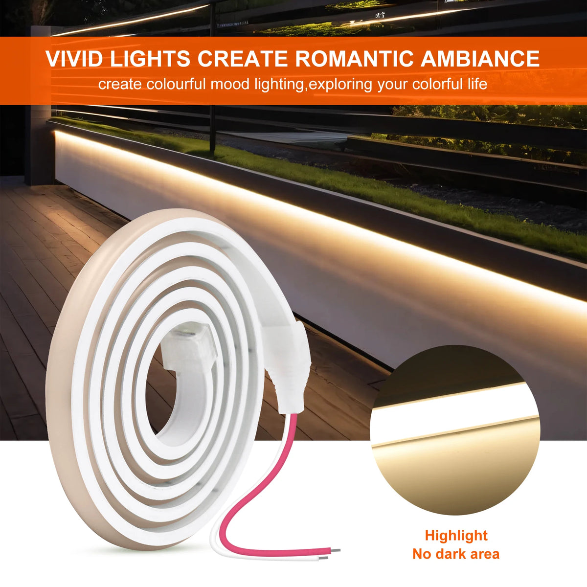 12V 24V 320Leds/M COB Neon Strip Waterproof 3000K 4000K 6000K Home Decor High Brighter Flexible Ribbon Rope LED Light 0.5M-20M