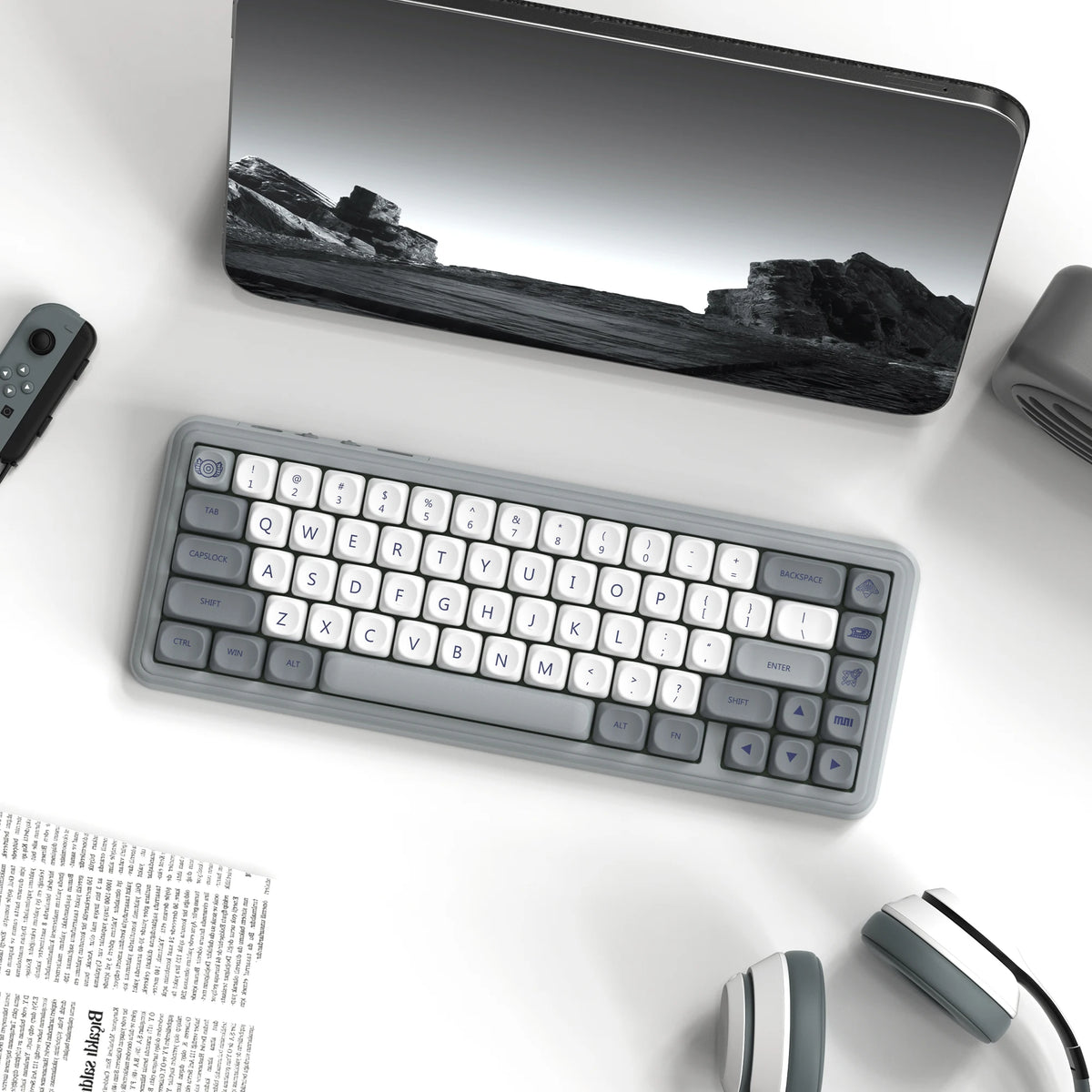 130 Keys Retro Grey PBT Keycaps MOA Profile PBT Dye Sub DIY Key Cap for 61/87/104 Cherry MX Switch Gaming Mechanical Keyboard