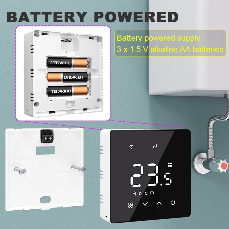 Smart WiFi Thermostat Zigbee Tuya Water Gas Boiler Power Battery Powered Wireless Temperature Controller Alexa Google Home Alice