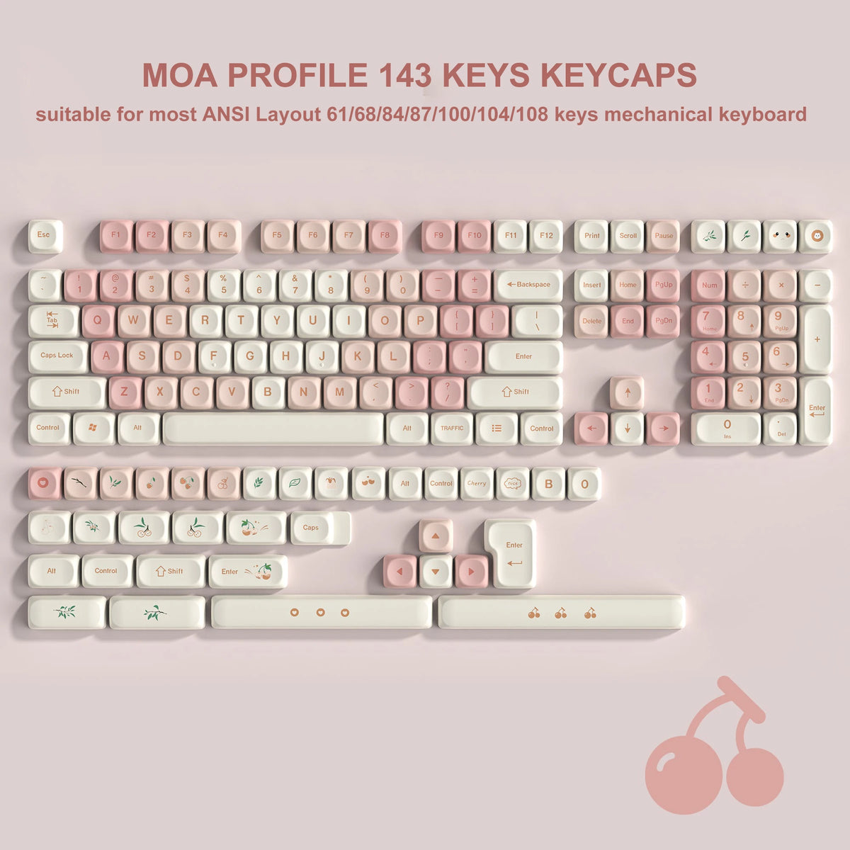 130 Keys Retro Grey PBT Keycaps MOA Profile PBT Dye Sub DIY Key Cap for 61/87/104 Cherry MX Switch Gaming Mechanical Keyboard
