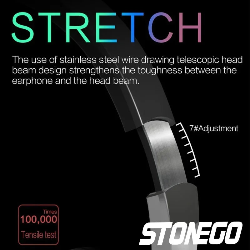 Bluetooth 5.1 Wireless Headphones Stereo Over Ear Headset with Microphone Foldable Adjustable Lightweight Design Comfortable Fit for Mobile Phone Tablet Laptop  Music Calling Online Learning Home Office Travel and Daily Use