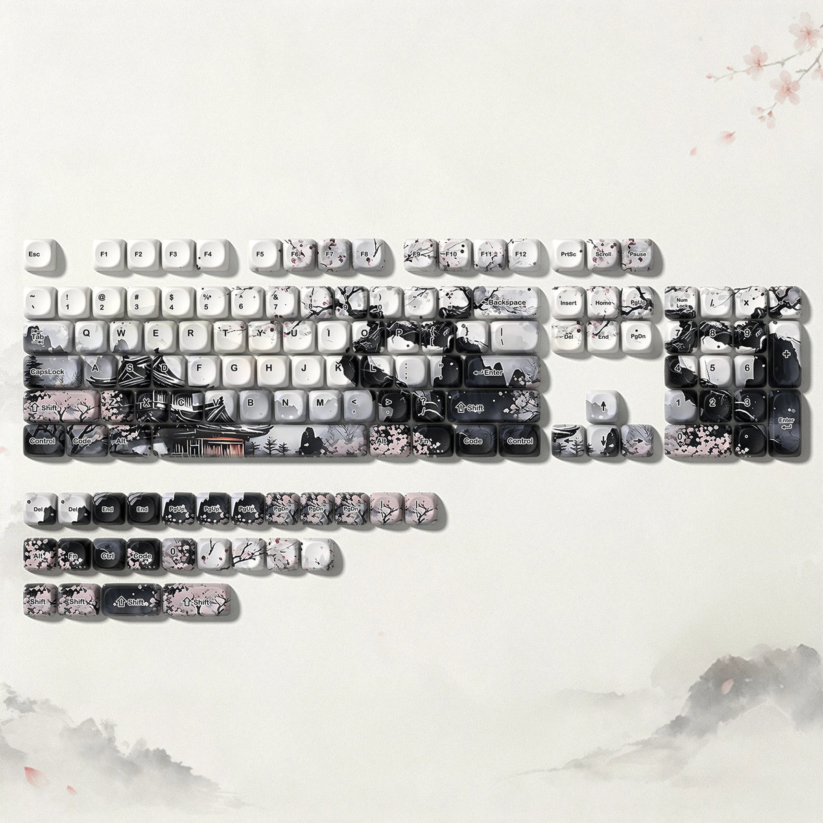 130 Keys Retro Grey PBT Keycaps MOA Profile PBT Dye Sub DIY Key Cap for 61/87/104 Cherry MX Switch Gaming Mechanical Keyboard