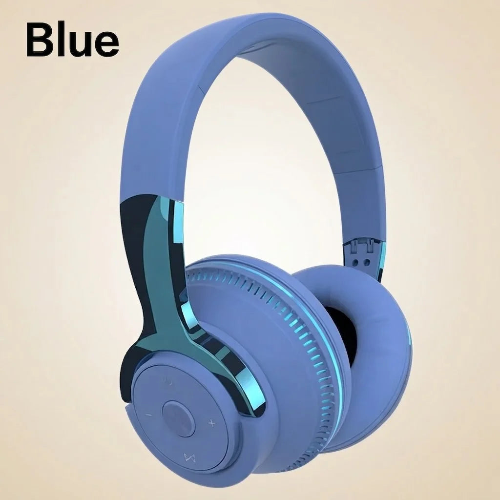 Bluetooth 5.1 Wireless Headphones Stereo Over Ear Headset with Microphone Foldable Adjustable Lightweight Design Comfortable Fit for Mobile Phone Tablet Laptop  Music Calling Online Learning Home Office Travel and Daily Use