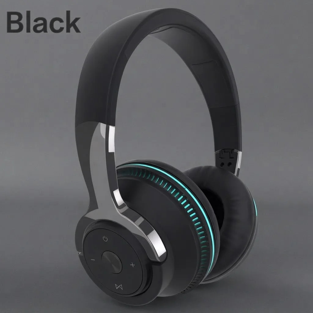 Bluetooth 5.1 Wireless Headphones Stereo Over Ear Headset with Microphone Foldable Adjustable Lightweight Design Comfortable Fit for Mobile Phone Tablet Laptop  Music Calling Online Learning Home Office Travel and Daily Use